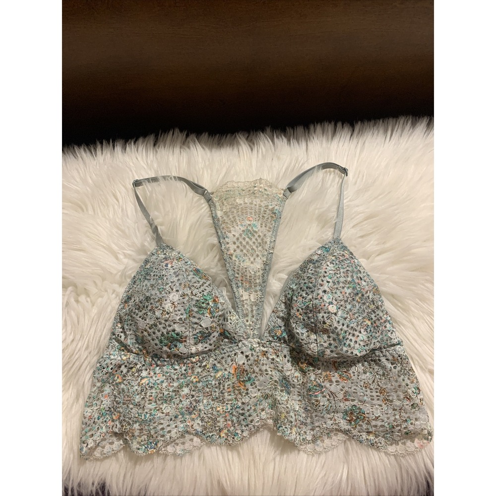 victoria secret sexy medium multicolored bralette Racerback floral pattern